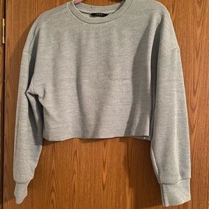 Light Blue Cropped Crew Neck